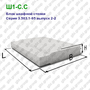 Ш1-С.С Блок шкафной стенки железобетонный Серия 3.503.1-95 выпуск 2-2