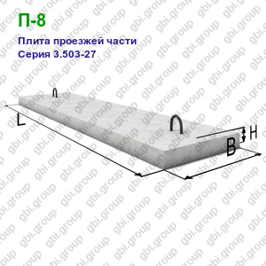 П-8 Плита проезжей части железобетонная Серия 3.503-27