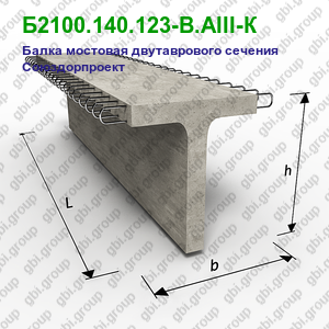 Б2100.140.123-В.АIII-К Балка мостовая двутаврового сечения Союздорпроект