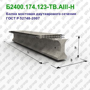 Б2400.174.123-ТВ.АIII-Н Балка мостовая двутаврового сечения ГОСТ Р 52748-2007