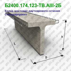 Б2400.174.123-ТВ.АIII-2Б Балка мостовая двутаврового сечения Союздорпроект