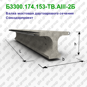 Б3300.174.153-ТВ.АIII-2Б Балка мостовая двутаврового сечения Союздорпроект