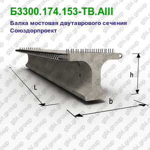 Б3300.174.153-ТВ.АIII Балка мостовая двутаврового сечения Союздорпроект