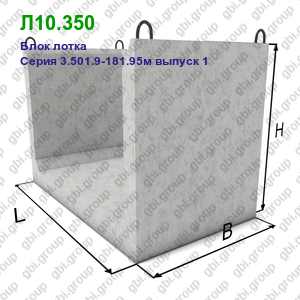 Л10.350 Блок лотка железобетонный Серия 3.501.9-181.95м выпуск 1