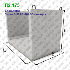 Л2.175 Блок лотка железобетонный Серия 3.501.9-181.95м выпуск 1