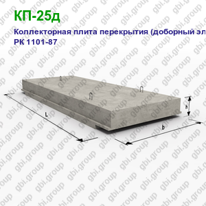 КП-25д Коллекторная плита перекрытия железобетонная (доборный элемент) РК 1101-87