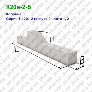 К20а-2-5 Колонна железобетонная Серия 1.420.12 выпуск 2 части 1, 2