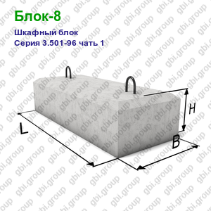 Блок-8 Шкафный блок железобетонный Серия 3.501-96 чать 1