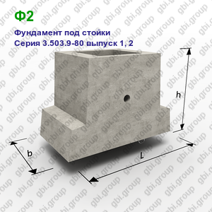 Ф2 Фундамент железобетонный под стойки Серия 3.503.9-80 выпуск 1, 2