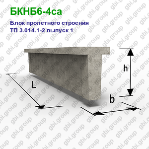 БКНБ6-4са Блок пролетного строения железобетонный ТП 3.014.1-2 выпуск 1
