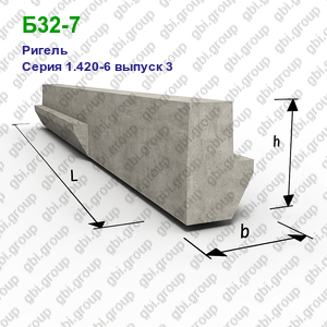 Б32-7 Ригель железобетонный Серия 1.420-6 выпуск 3