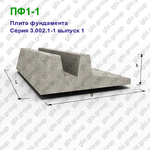ПФ1-1 Плита фундамента железобетонная Серия 3.002.1-1 выпуск 1