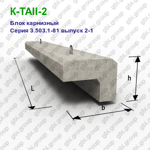 К-ТАII-2 Блок карнизный железобетонный Серия 3.503.1-81 выпуск 2-1