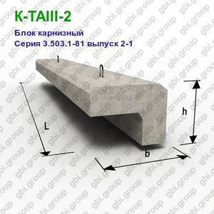 К-ТАIII-2 Блок карнизный железобетонный Серия 3.503.1-81 выпуск 2-1