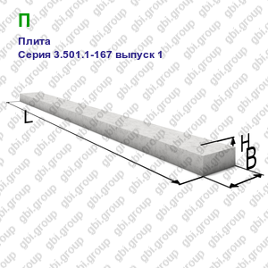 П Плита железобетонная Серия 3.501.1-167 выпуск 1