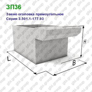 ЗП36 Звено оголовка прямоугольное Серия 3.501.1-177.93