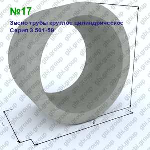 №17 Звено трубы круглое цилиндрическое Серия 3.501-59
