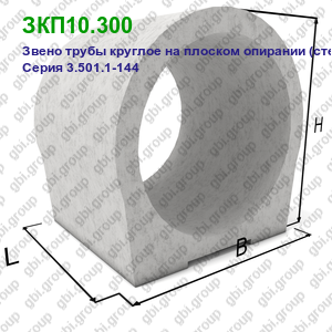ЗКП10.300 Звено трубы круглое на плоском опирании (стенка 24 см) Серия 3.501.1-144